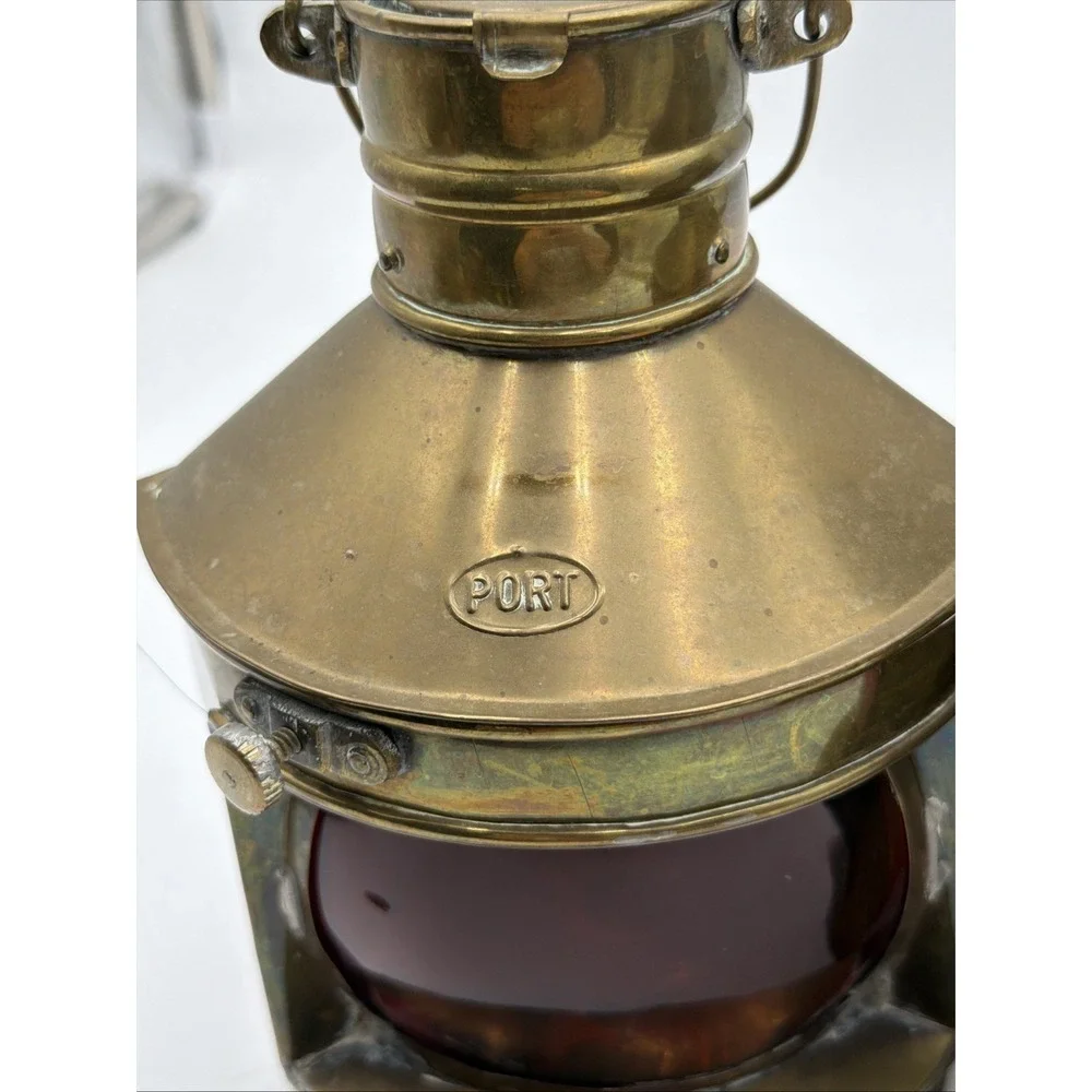 Vintage Port Lanterns Antique Brass Finish Nautical Oil Lamps Ship Lights